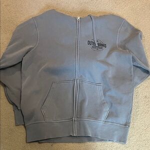 Gray Full-Zip Hoodie OBX